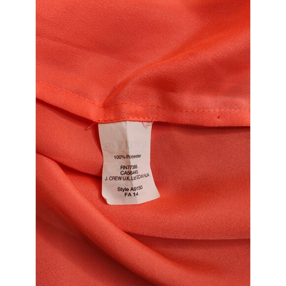 Women's J.Crew Round Neck Sheer 3/4 Sleeve Blouse Small Neon Orange - Picture 5 of 5